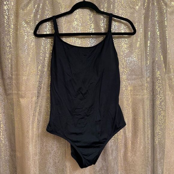 Kona Sol Black Tie Front Or Back One Piece Swimsuit Large - Picture 1 of 8